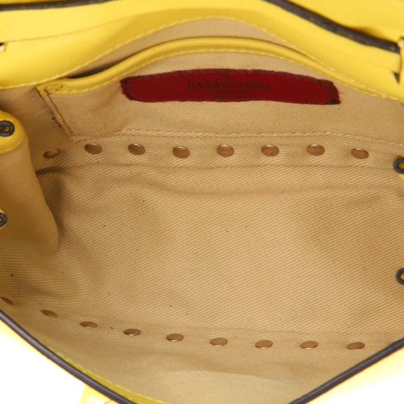 Valentino Garavani Rockstud Crossbody Bag Leather Mini Yellow - Picture 6 of 10